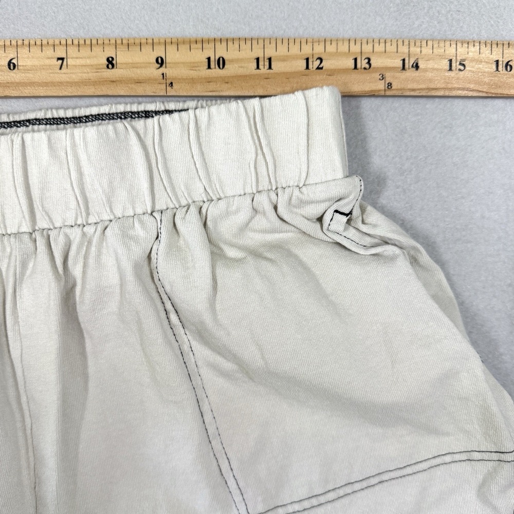 Free People Beach Shorts Womens XS Cream Contrast Stitch Pull On Pockets 5.5" - Picture 10 of 13